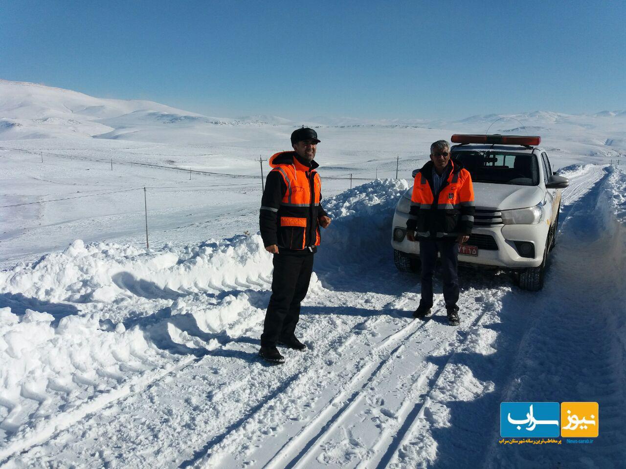 مسدود شدن راه۲۰ روستای سراب در پی برف و کولاک